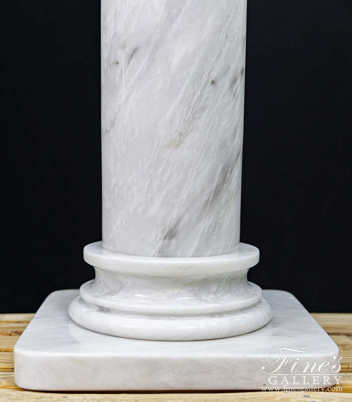 Marble Bases  - Classic White Marble Pedestal - MBS-261